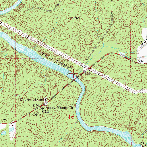 Topographic Map of Josie Leg Creek, AL