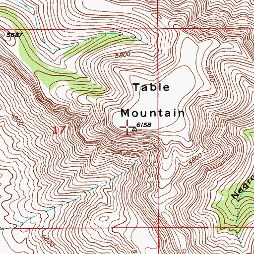 Topographic Map of Table Mountain, AZ