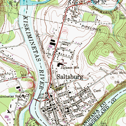 Topographic Map of Saltsburg Elementary School, PA