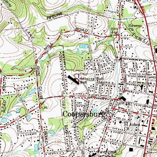 Topographic Map of Liberty Bell Elementary School, PA