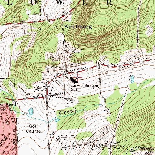 Topographic Map of Lower Saucon Elementary School, PA