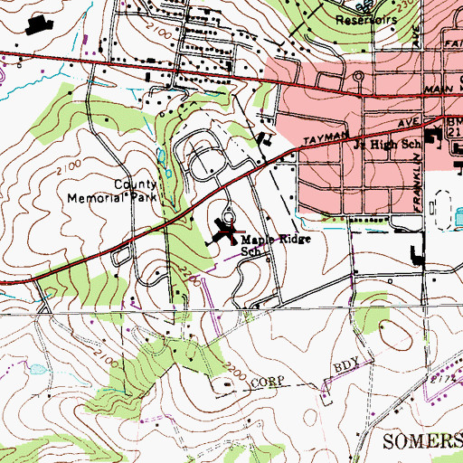 Topographic Map of Maple Ridge Elementary School, PA