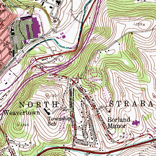 Topographic Map of McClellan Elementary School, PA