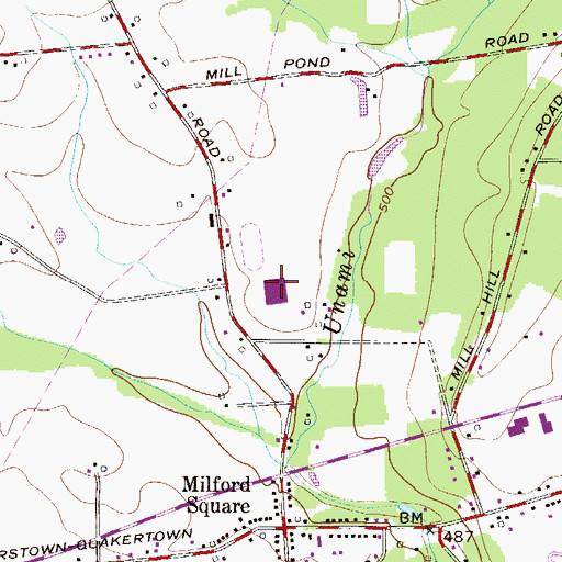 Topographic Map of Milford Junior High School, PA