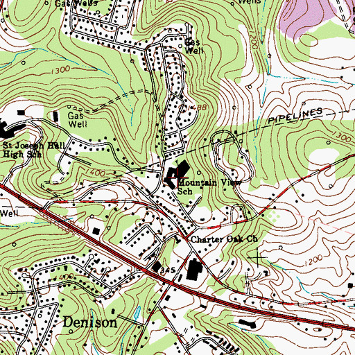 Topographic Map of Mountain View Elementary School, PA