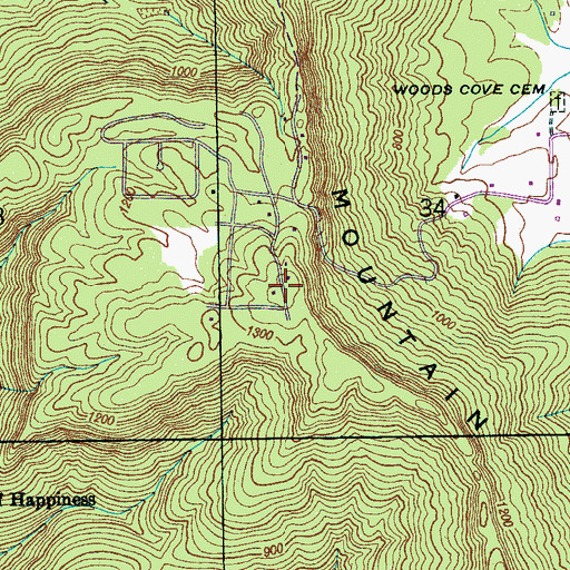 Topographic Map of July Mountain, AL