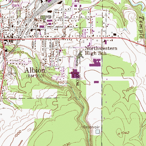 Topographic Map of Northwestern Senior High School, PA