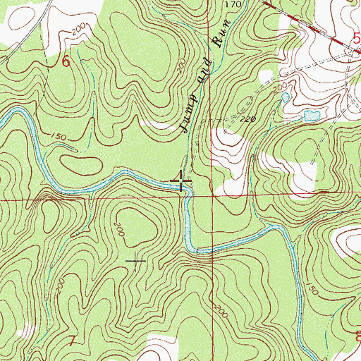 Topographic Map of Jump and Run Branch, AL