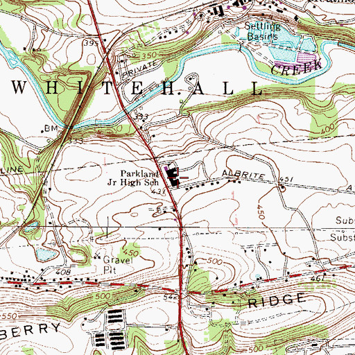 Topographic Map of Troxell Junior High School, PA