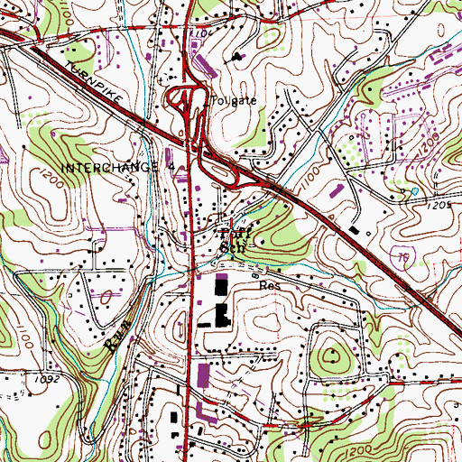 Topographic Map of Poff Elementary School, PA