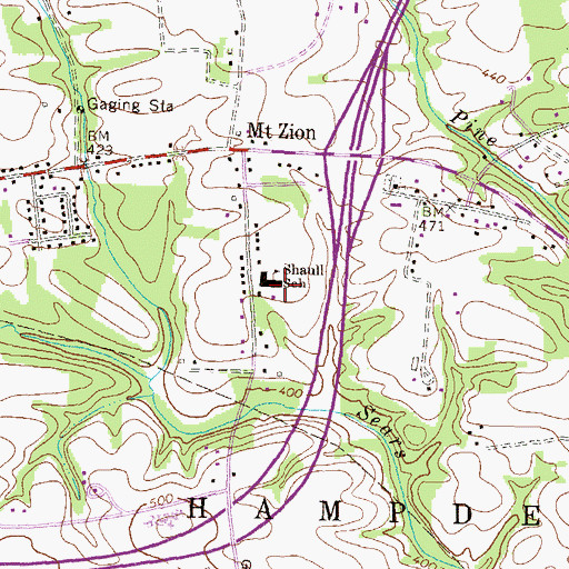 Topographic Map of Shaull Elementary School, PA