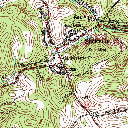 Topographic Map of Sloan Elementary School, PA
