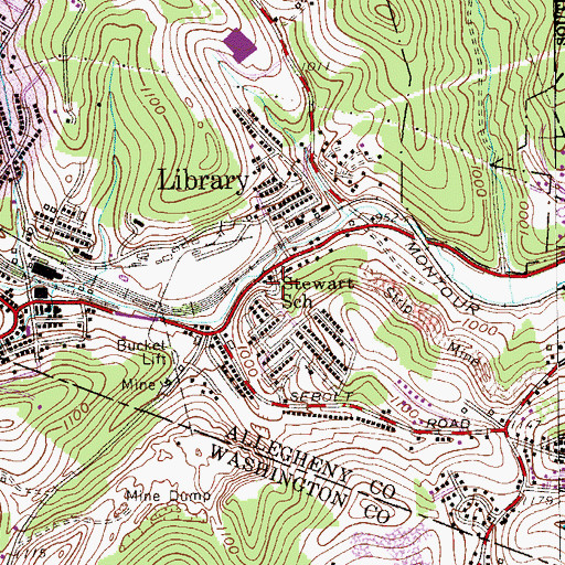 Topographic Map of Stewart Elementary School, PA
