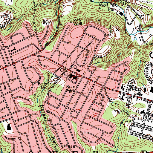 Topographic Map of Stewart Elementary School, PA