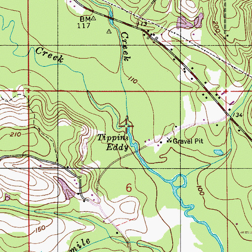 Topographic Map of Juniper Creek, AL