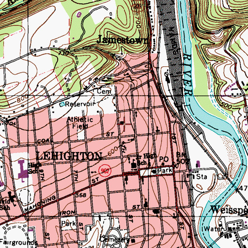 Topographic Map of Third Ward Elementary School, PA