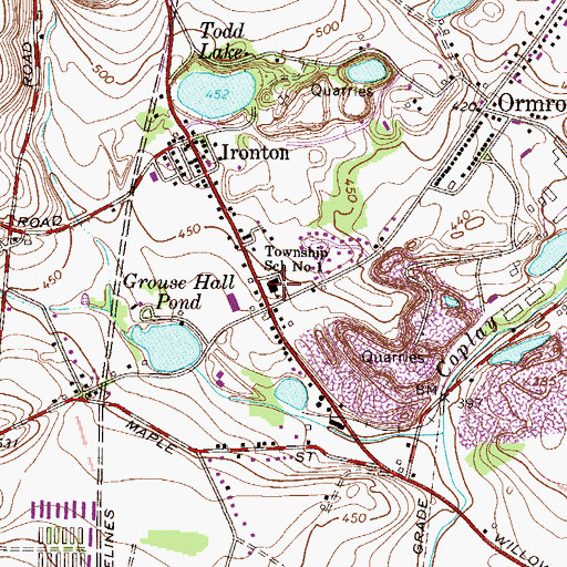 Topographic Map of Ironton Elementary School, PA
