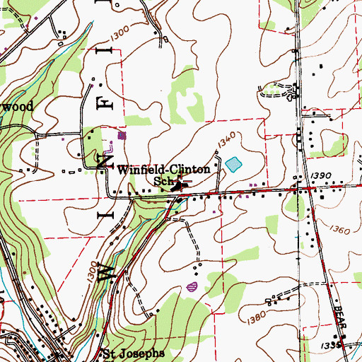 Topographic Map of Winfield Elementary School, PA