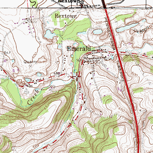 Topographic Map of Custer, PA