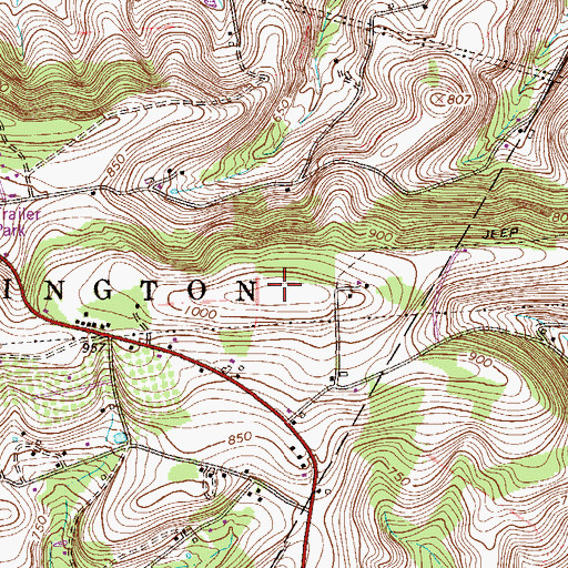 Topographic Map of Sandstone Ridge, PA