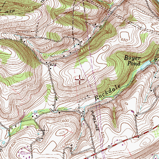 Topographic Map of Sandstone Ridge, PA