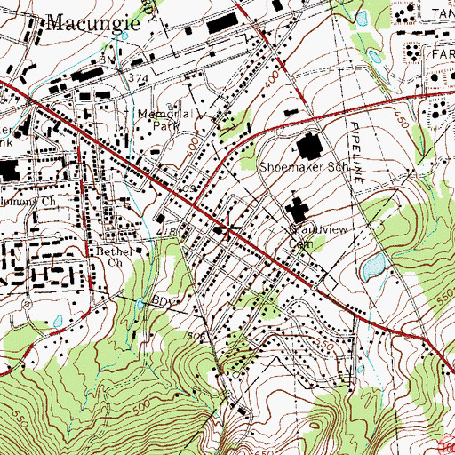 Topographic Map of Macungie Elementary School, PA