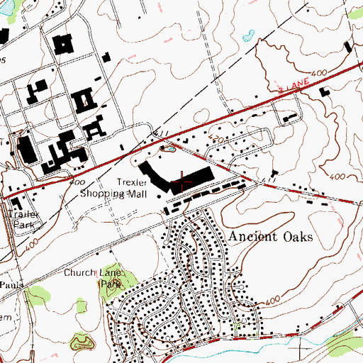 Topographic Map of Trexler Mall, PA