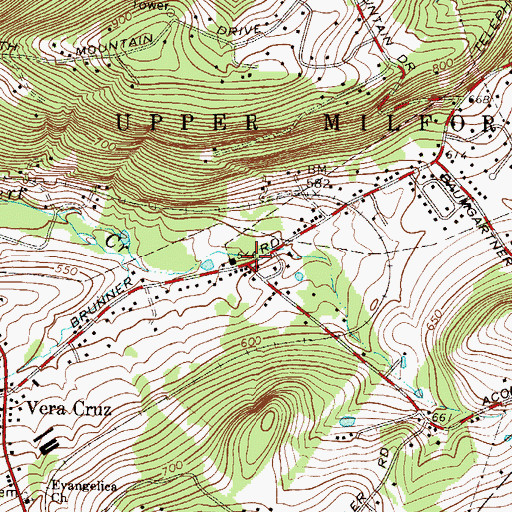 Topographic Map of Leiberts Gap, PA