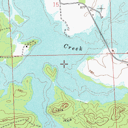 Topographic Map of Kanady Creek, AL