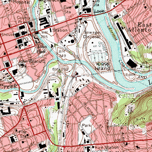 Topographic Map of East Pennsylvania Junction, PA