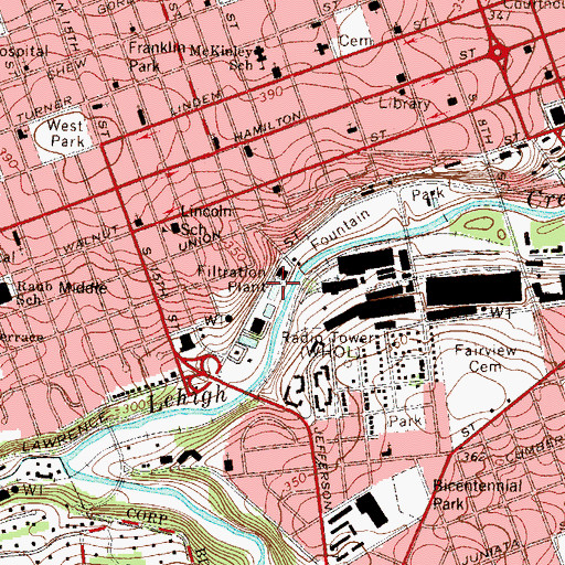 Topographic Map of Crystal Spring, PA