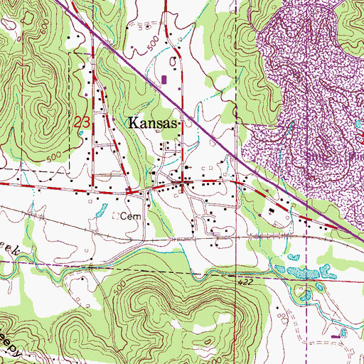 Topographic Map of Kansas, AL