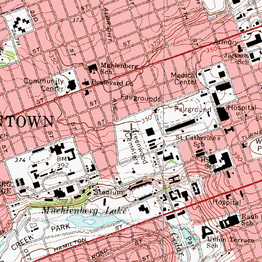 Topographic Map of William Allen Senior High School, PA