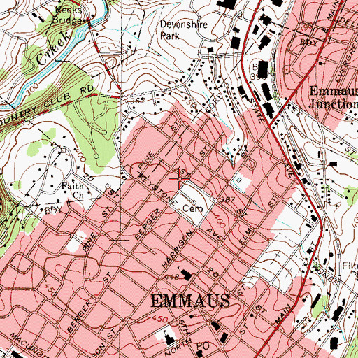 Topographic Map of Jefferson Elementary School, PA