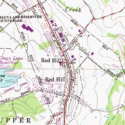 Topographic Map of Red Hill Elementary School, PA
