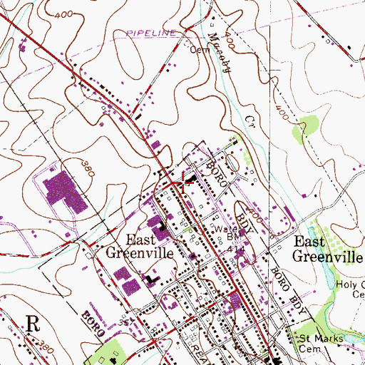Topographic Map of Saint Philip Neri School, PA