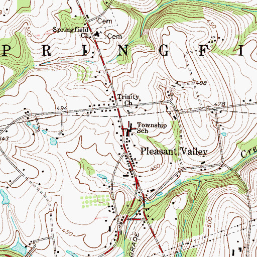 Topographic Map of Springfield Township Elementary School, PA