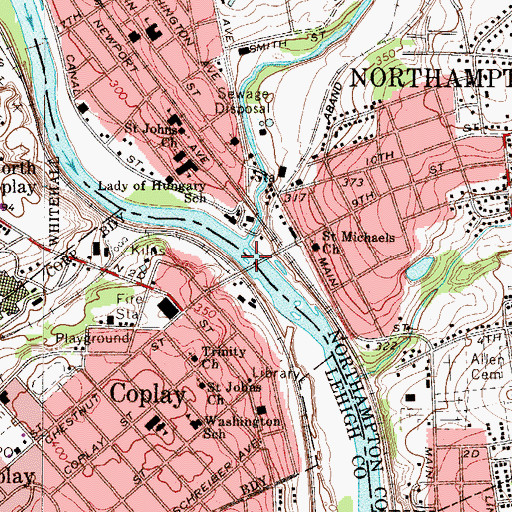 Topographic Map of Fousts Ferry (historical), PA