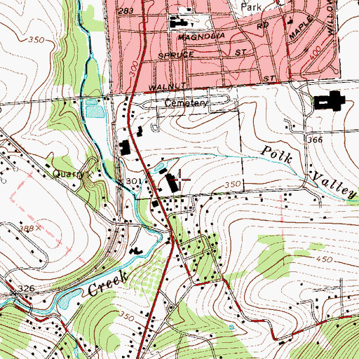 Topographic Map of Spring Hill Shopping Center, PA