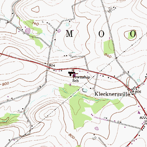 Topographic Map of Moore Township Elementary School, PA