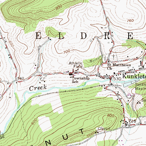 Topographic Map of Eldred Township Elementary School, PA