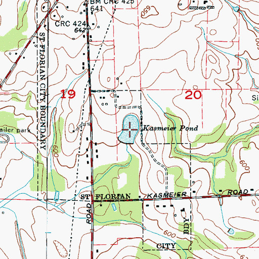 Topographic Map of Kasmeier Pond, AL