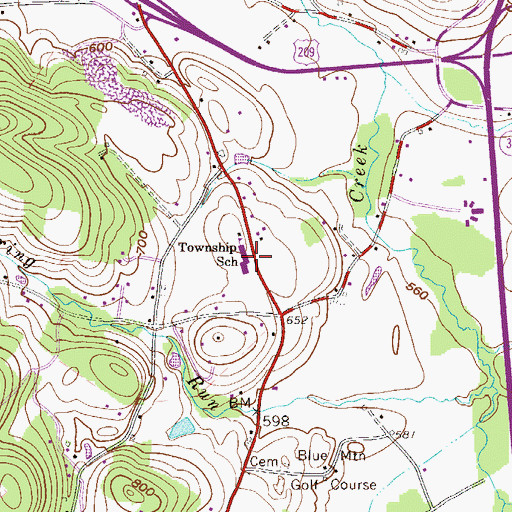 Topographic Map of Hamilton Township Elementary School, PA