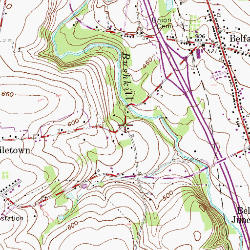 Topographic Map of Boulton, PA