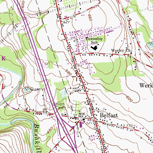 Topographic Map of Wardsburg, PA