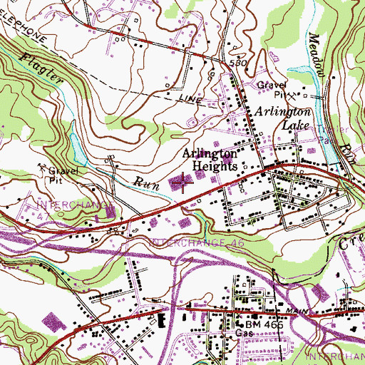 Topographic Map of Stroud Mall, PA