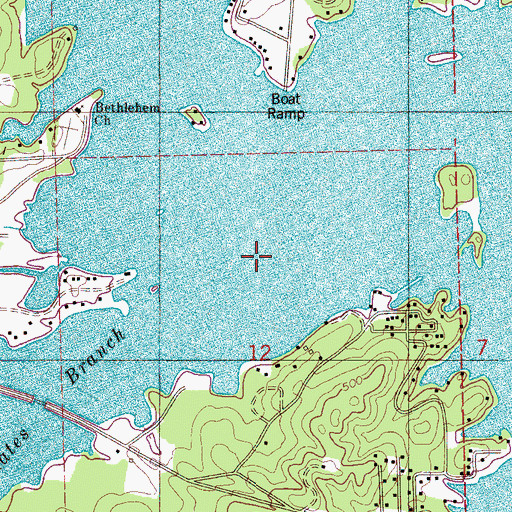 Topographic Map of Kates Branch, AL