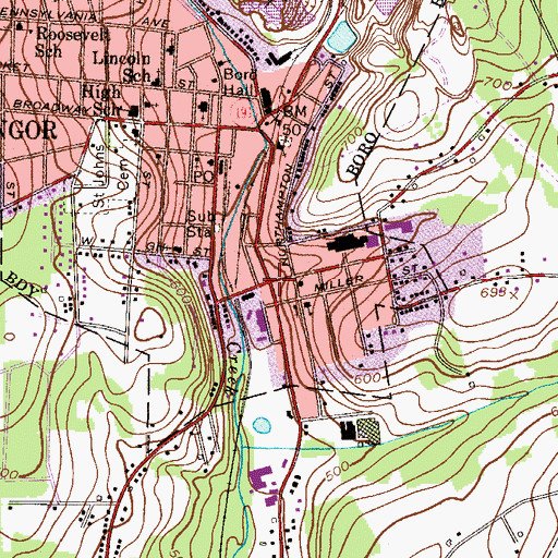 Topographic Map of New Village, PA