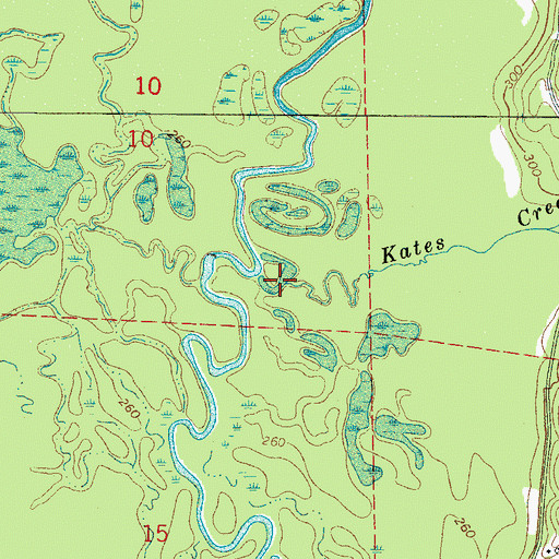 Topographic Map of Kates Creek, AL