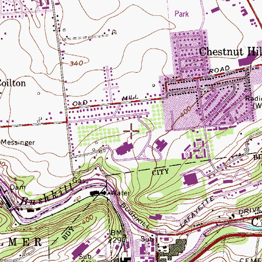 Topographic Map of Paxinosa Elementary School, PA